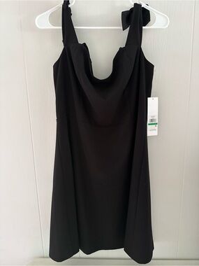 Kensie Black Strapless Cowl Neck Dress with Tie Straps
